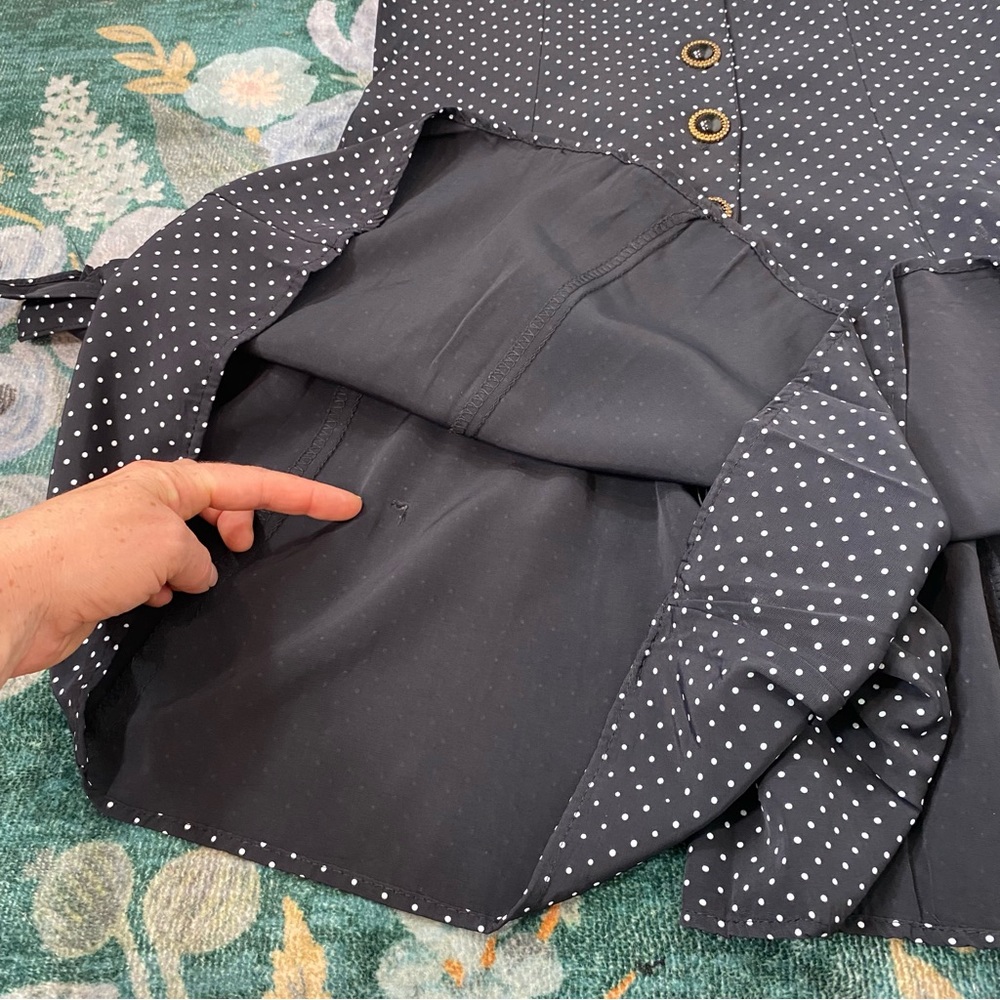 Ninalee Vintage 1990s Romper Black & White Polka dot Retro 90s Jumper - Picture 15 of 17